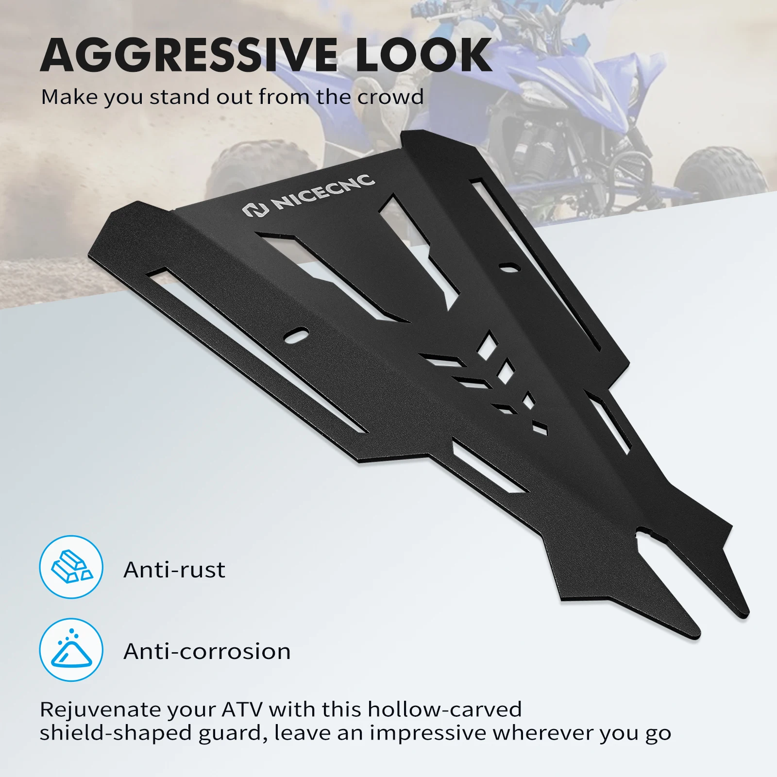 NICECNC ATV Kühler Kühler Stabilisator Roost Guard Für Yamaha YFZ450R 2009-2022 2021 2020 Billet Aluminium – Detail 4