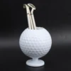 Mini Desktop Golf Ball Pen Holder with 3 Golf Cue Pens Plastic Golfer Souvenir Set Gift 4