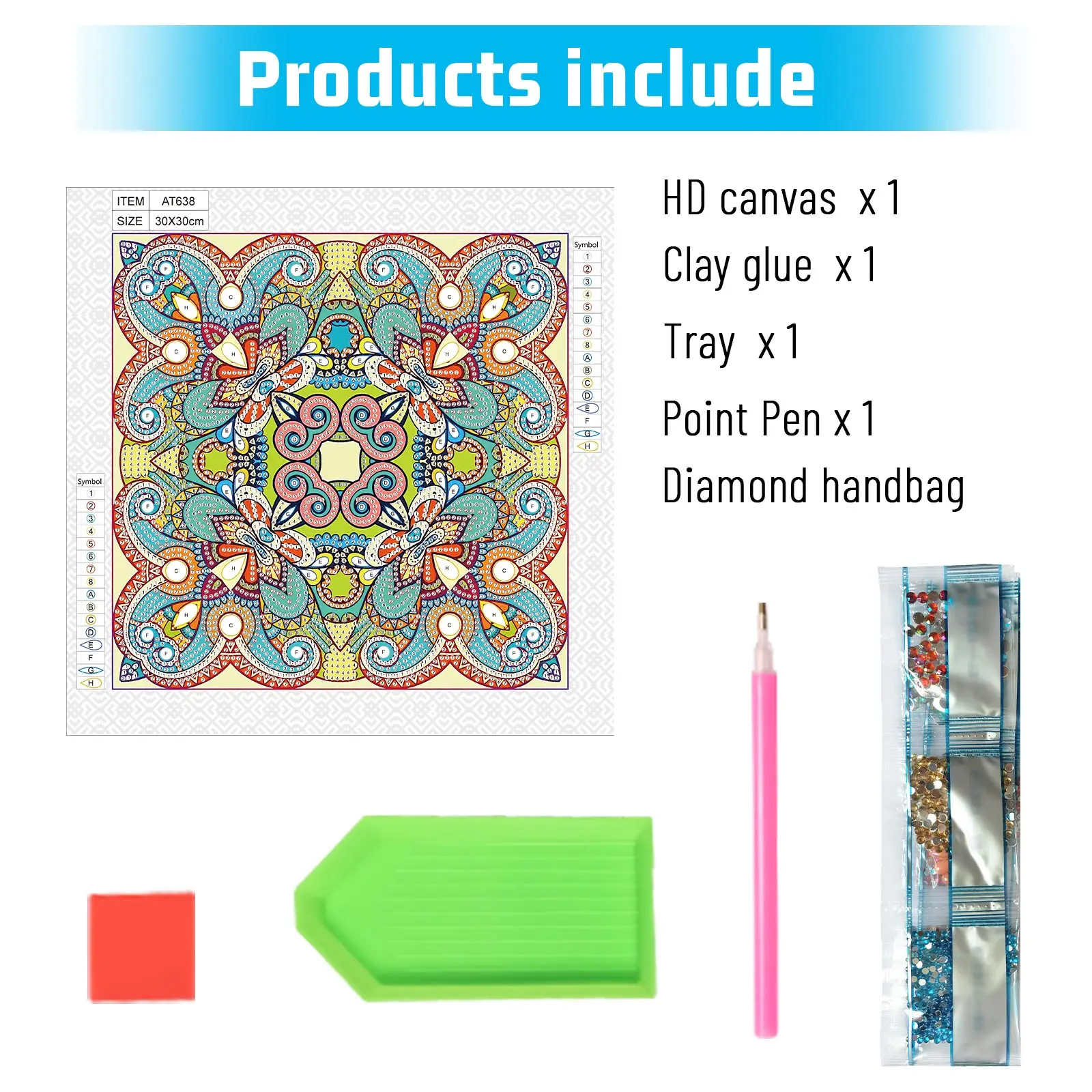 DIY 만다라 꽃 5D 특별한 모양 다이아몬드 아트 키트, 초보자용 다이아몬드 아트 페인팅 키트, 홈 벽 장식 선물