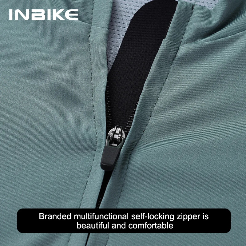 INBIKE Summer Pro Cycling Jersey Men Short Sleeve Road Bike Shirts Slim Fit Full Zipper with Pockets MTB Jersey Bicycle Clothing 3