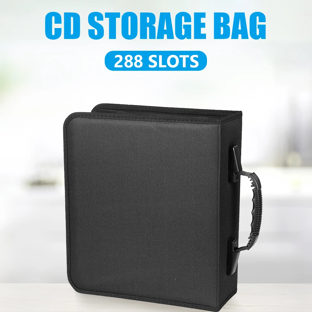 288/320/360 Slots Large Capacity Zipper CD DVD Wallet Holder Bag Album Disc Organizer Storage Case Oxford Cloth Waterproof cd dvd storage bag cd dvd storage case