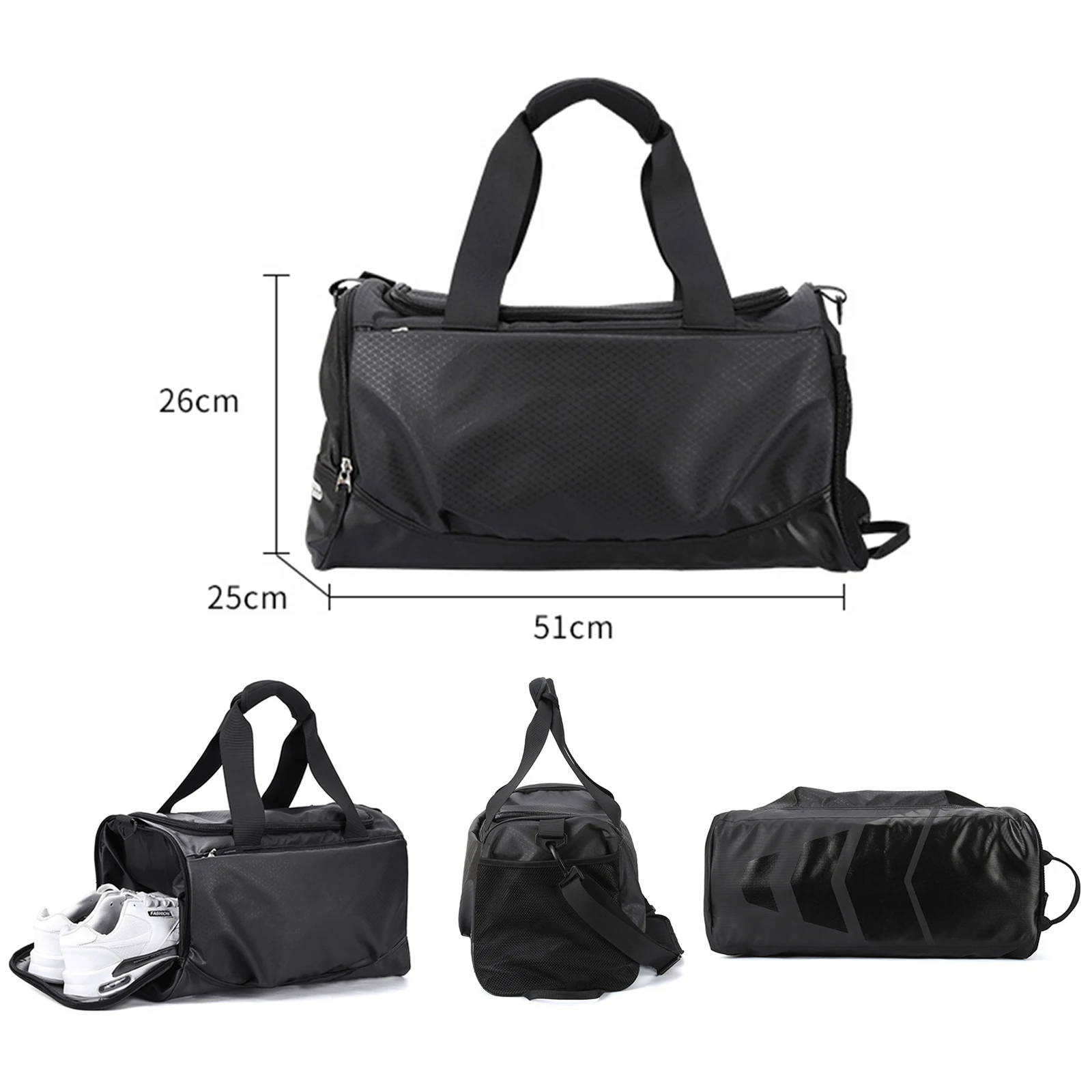 Likros Gym Duffle Bag for Men 30L Waterproof Sports Bag Travel Duffel with Shoe Compartment Large Weekender Overnight Duffel Bag 3