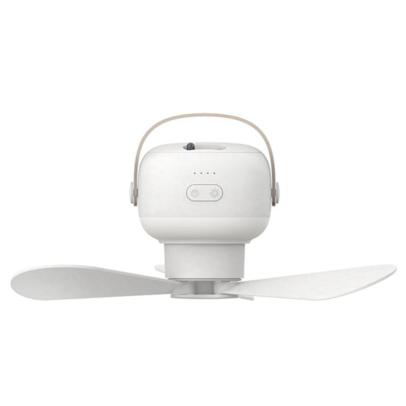 

1Pcs Mini USB Fan Battery Operated Remote Control Fan Portable Fan LED Light For Home White