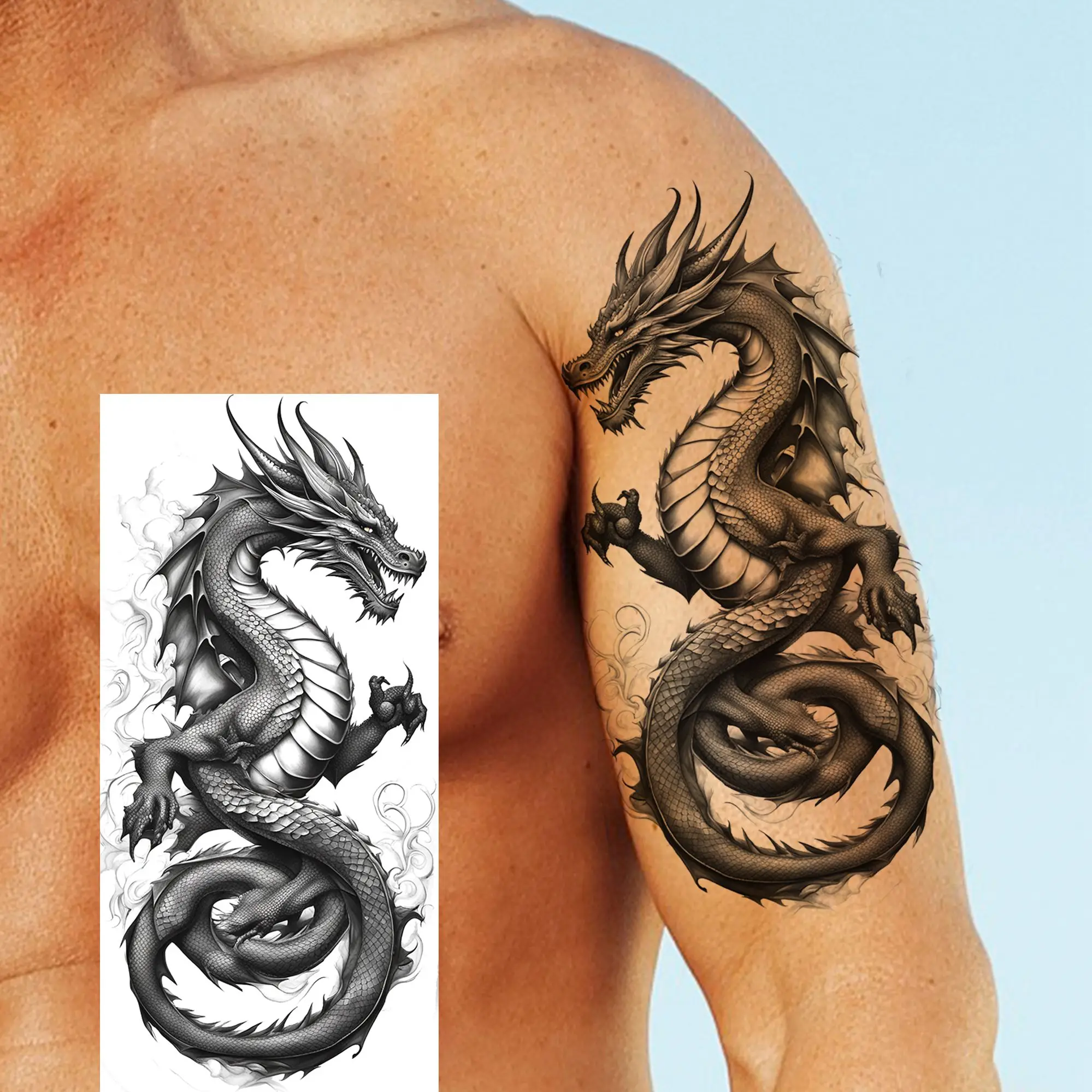 IMMORTAL TATTOO MANILA PHILIPPINES by FRANK AND RUSSEL IBANEZ: Oriental  Dragon tattoo/black n grey/skulltattoo, image size:1999x1999