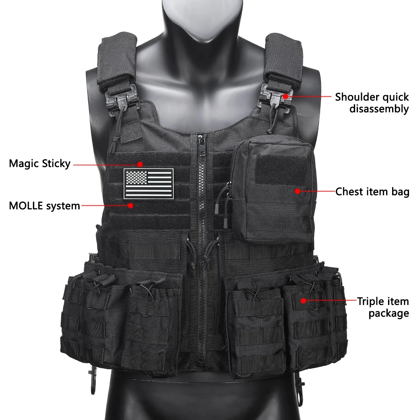 Gilet tactique police GEXIKE – vue 2