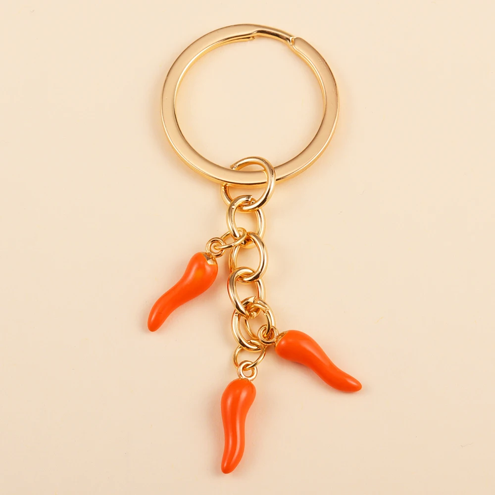 Bunte Emaille Pfeffer Schlüsselanhänger Lustige Chili Baumeln Split Schlüsselanhänger Frauen Mädchen Tasche Autoschlüssel Ornament Anhänger Modeschmuck Geschenk – Detail 12