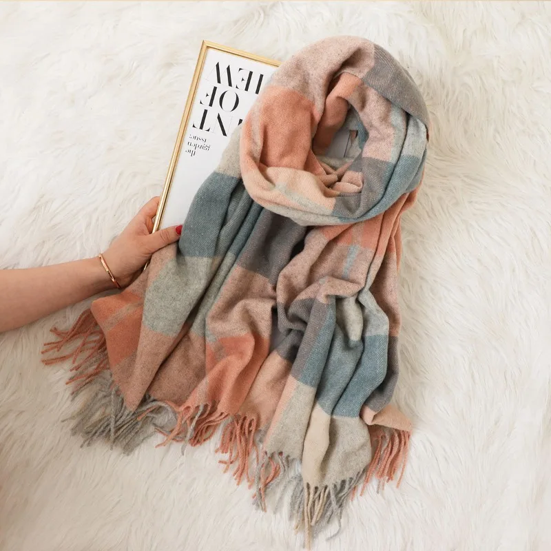 

Шаль из смеси овечьей шерсти, воздухопроницаемое одеяло, шарф для женщин