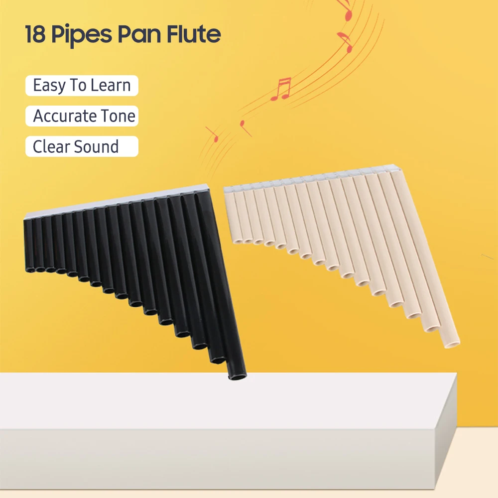18 Pipes Pan Flute C Key Panpipes Pan Pipes Mouthpiece Wind Instrument Students Beginners Carrying Bag Music Gifts
