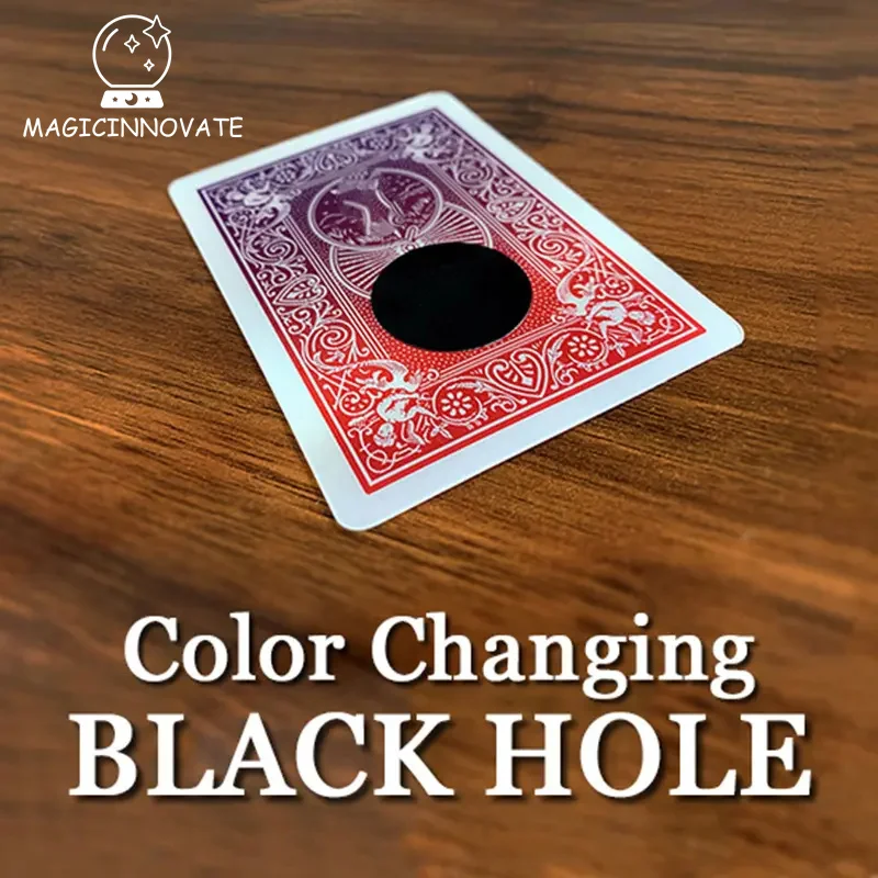 Color Changing Black Hole Magic Tricks Card Vanishing Close Up Props Easy To Do Magician Props Illusion Gimmick sichuan opera face changing pure black facial makeup faceless face silk breathable mask