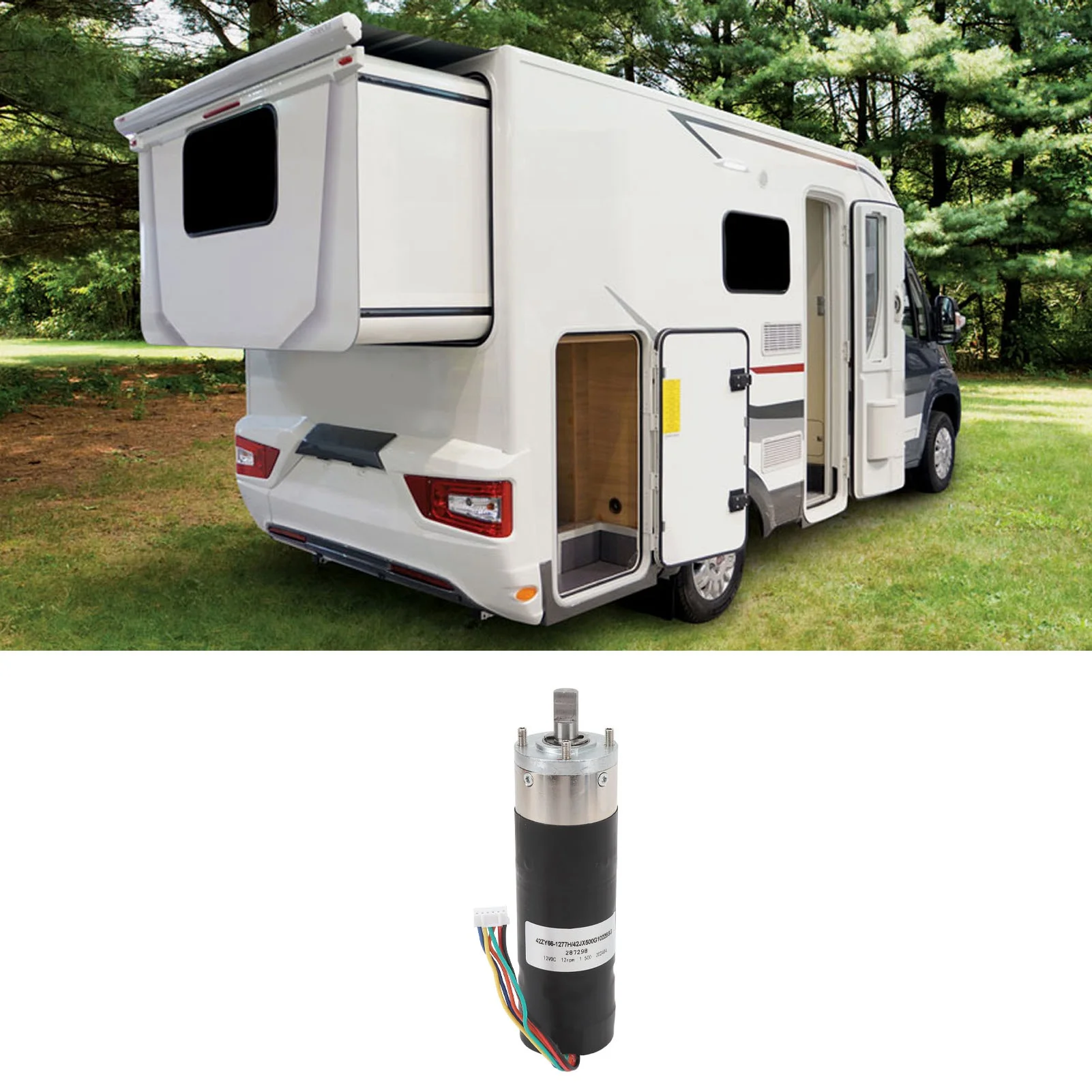RV Power In Wall Slide Out Motor 287298 High Torsion 500:1 Gear Ratio 12V DC for Lippert LCI Schwintek In Wall Slide System