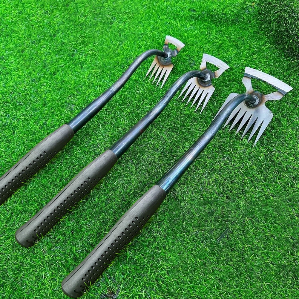 핸드 잡초 제거기, 인체 공학적 핸들, 수동 느슨한 토양 잡초 제거, 경량 핸드 잡초 제거 풀러, V 포크 정원 삽, 2 in 1