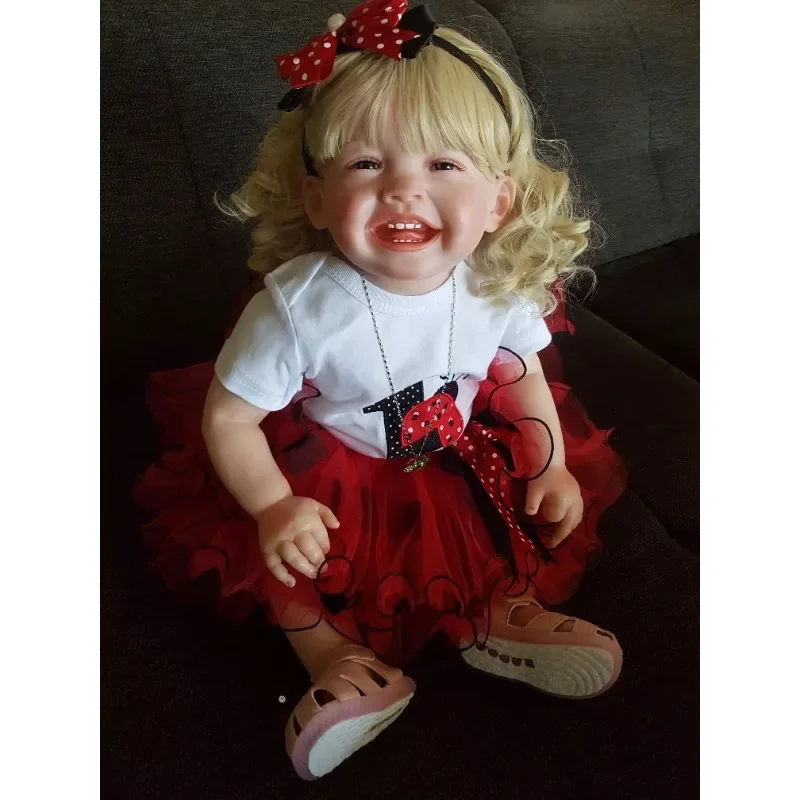 68CM Reborn Baby Girl Doll with Red Dress Handemade Popular Mira Our Happy Doll Muñeca Kit Reborn Silicone Baby Doll