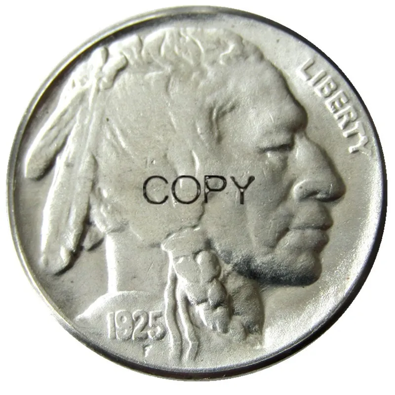 Us 1925 Buffalo Nickel Five Cents Copia Moneta Decorativa