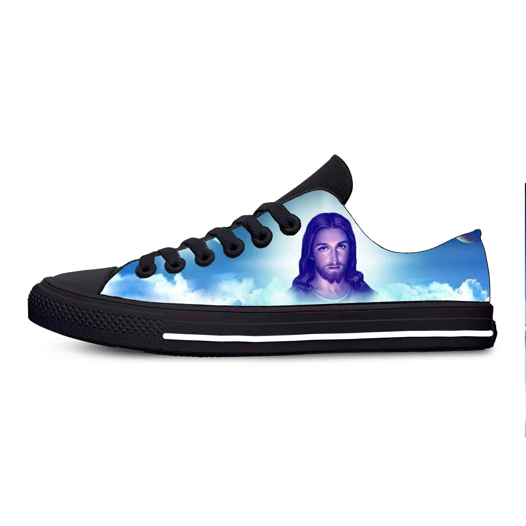 Jesus Christ Christian Cross God Faith Religion Casual Cloth Shoes Low Top Comfortable Breathable 3D Print Men Women Sneakers 2