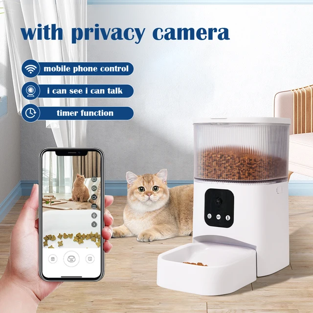 L camera video app automatic pet feeder smart food dispenser for cats dogs timer bowl auto