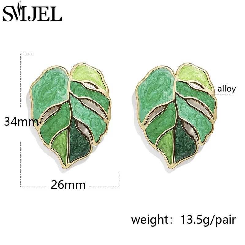 Dangle Earrings Vintage Metal Big Leaf Earrings For Women