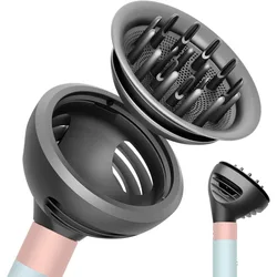 Versatile Wave and Curl Hair Diffuser Attachment with Dual Airflow Modes (2 in 1 Grey)