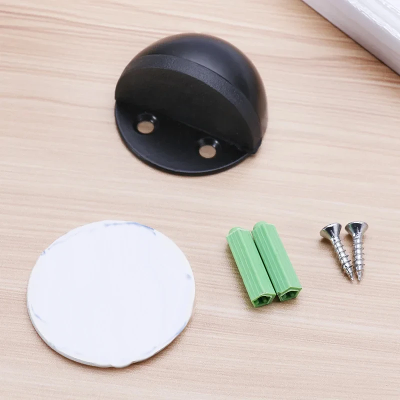 Doorstop Non Punching Sticker Stainless Steel Rubber For Floor