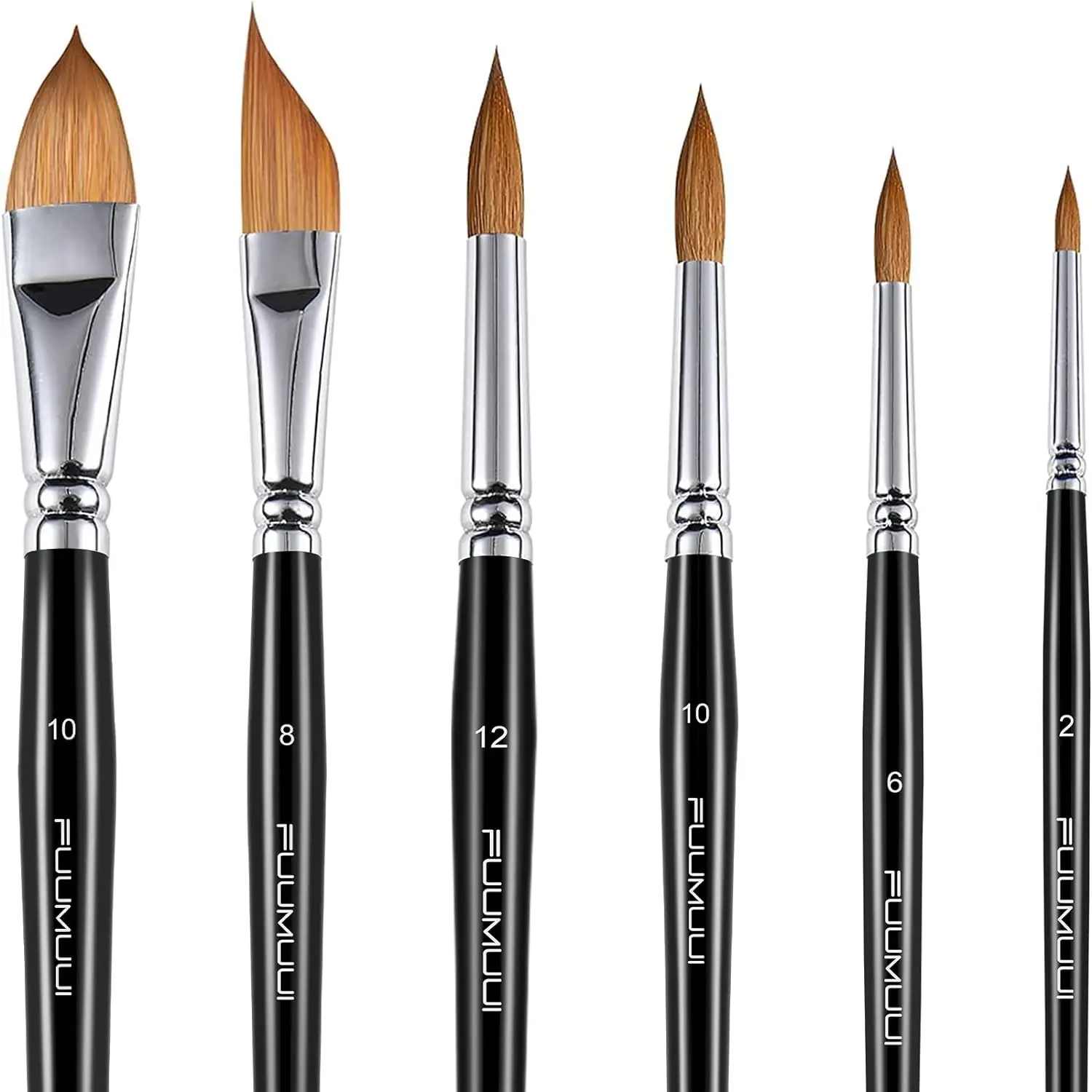 Paint brushes Sable Watercolur Paint Brushes-Kolinsky Water Colour Artist Paint Brush 6PCS Paintbrushes with Point Round Cat's Tongue Dagger