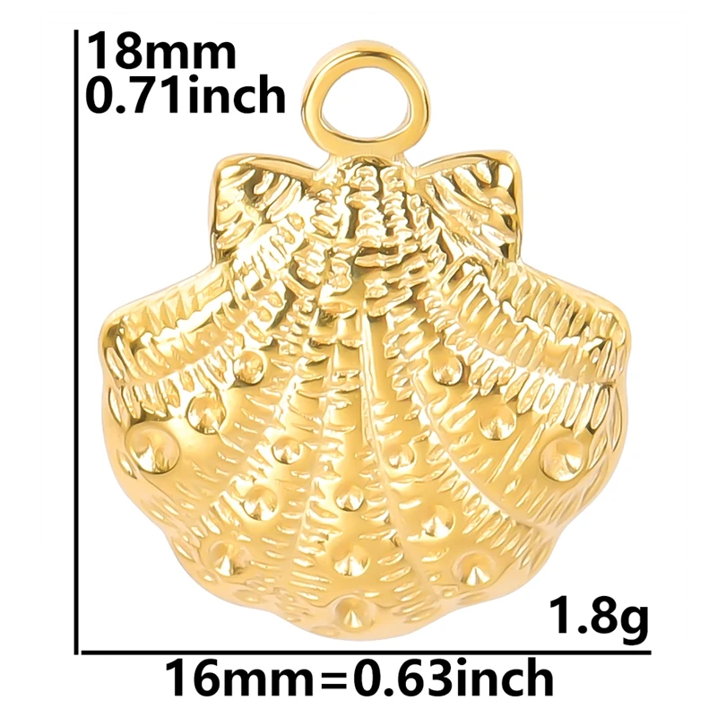 6 Stück echt vergoldet Ozean Tier Schildkröte Muschel Seestern Diy Charms für Schmuckherstellung Bulk Edelstahl Charm Anhänger – Detail 14
