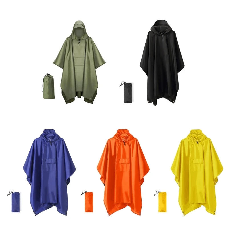 

yunyun Lightweight Raincoats Poncho Waterproof with Drawstring Hood for Outdoor Camping