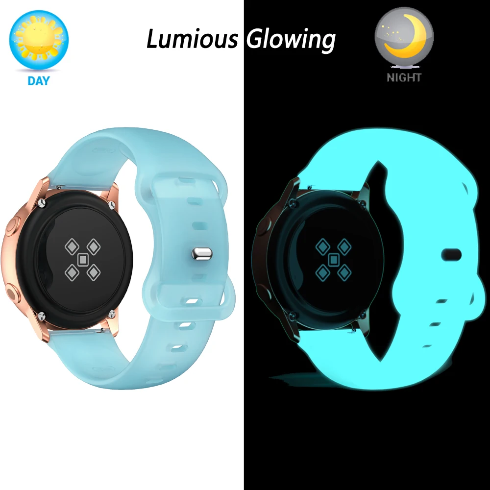 Luminous Glow Silicone Sport Wristband Bracelet, 20mm Strap