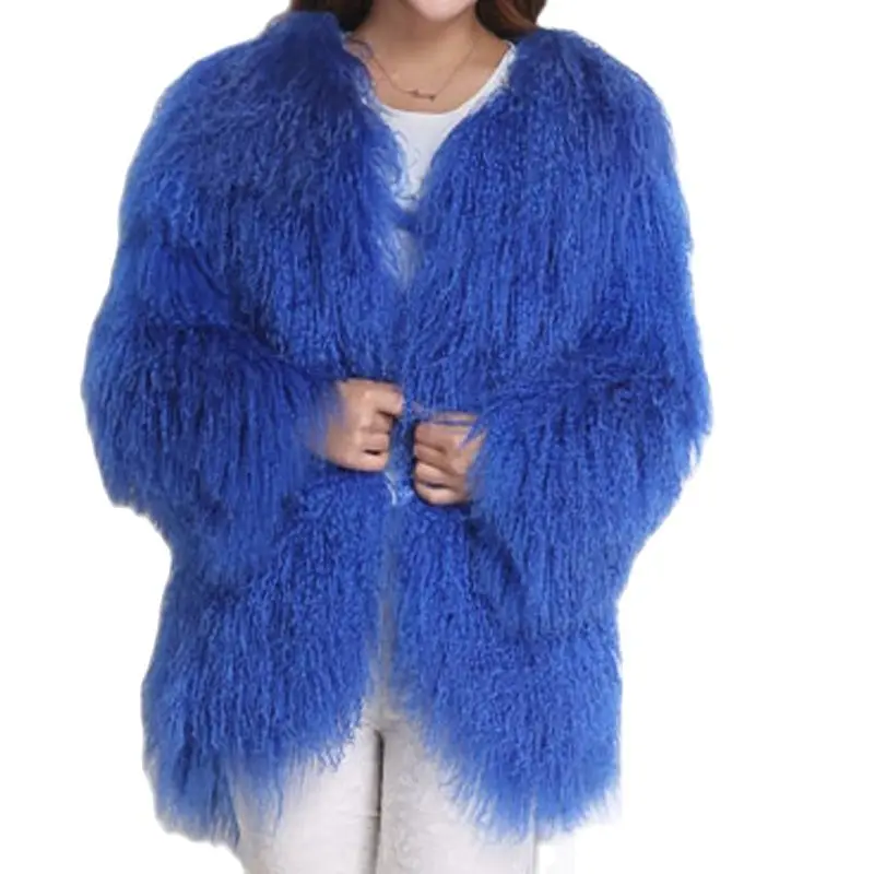 

New Women Genuine Mongolia Sheep Fur Coat Autumn and Winter Fashion Real Fur Jacket