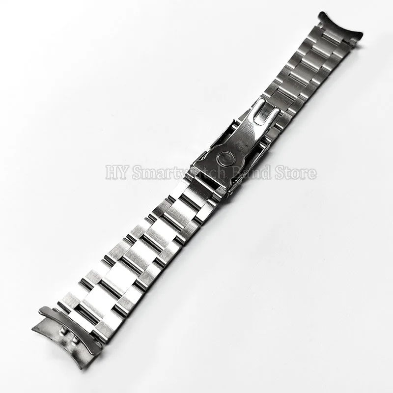 Elegant Stainless Steel 20mm Curved End Watch Strap Bracelet