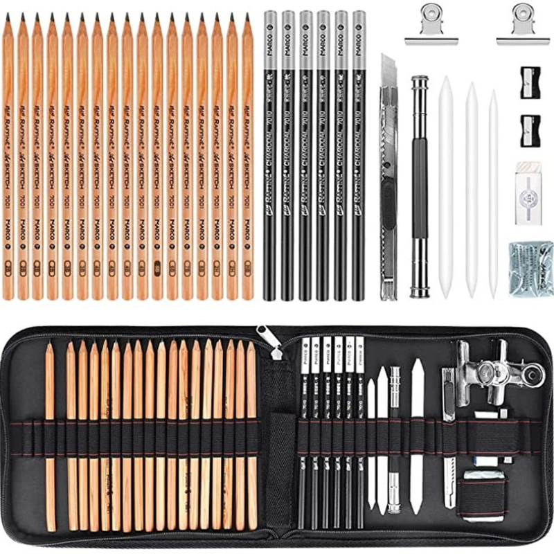 35 Drawing Sketch Pencil Set School Art Supplies Beginners Gospel Comics  Calligraphy Drawing Portable Folding Bag