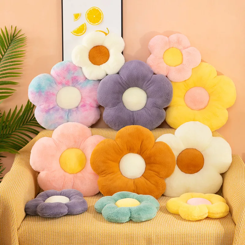

Cute Soft Colourful Flower Pituffed Pillow Cushion Daisy Flowers Shape Plant Chair Cushion Home Sofa Decor Kids Birthday Gift
