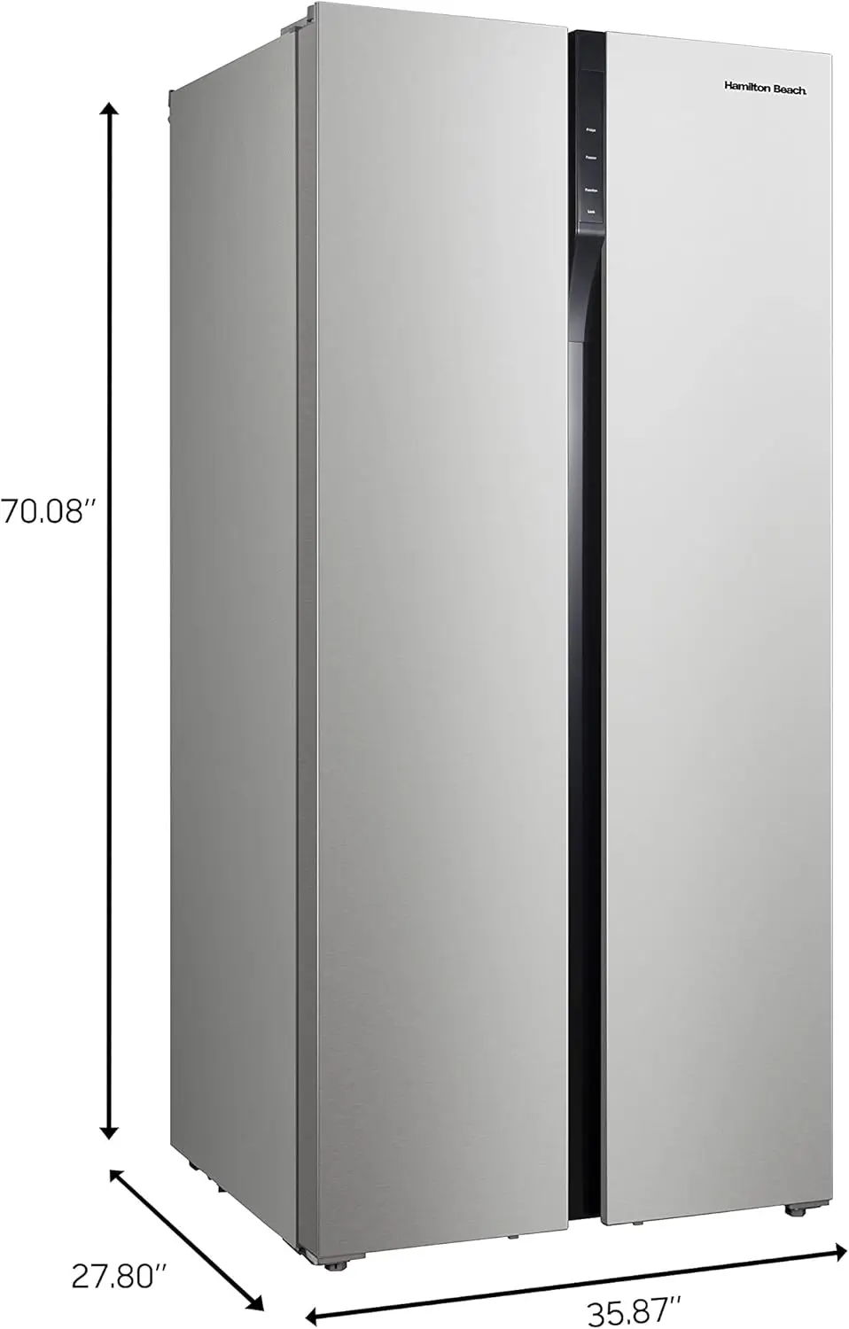 20.6 cu ft Counter Depth Full Size Refrigerator, Side Doors, Stainless 2