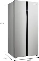 20.6 cu ft Counter Depth Full Size Refrigerator, Side Doors, Stainless 2