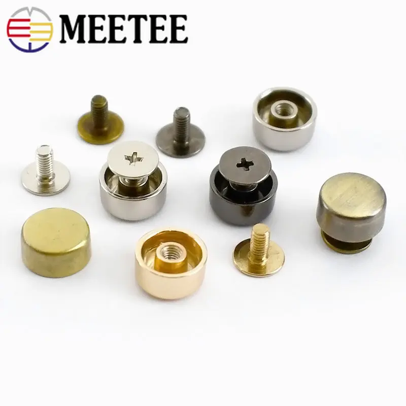 10mm Width Brass Flat Rivets and Studs for Handbags/screwed Studs/ Button  Leatherworking Screws Belt Stud 10 Sets A Pack 