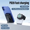 10000mAh Magnetic Wireless Power Bank 3 in 1 Portable Auxiliary Battery PD20W Fast Charging For iPhone 16/15/14/13/12 Watch 2