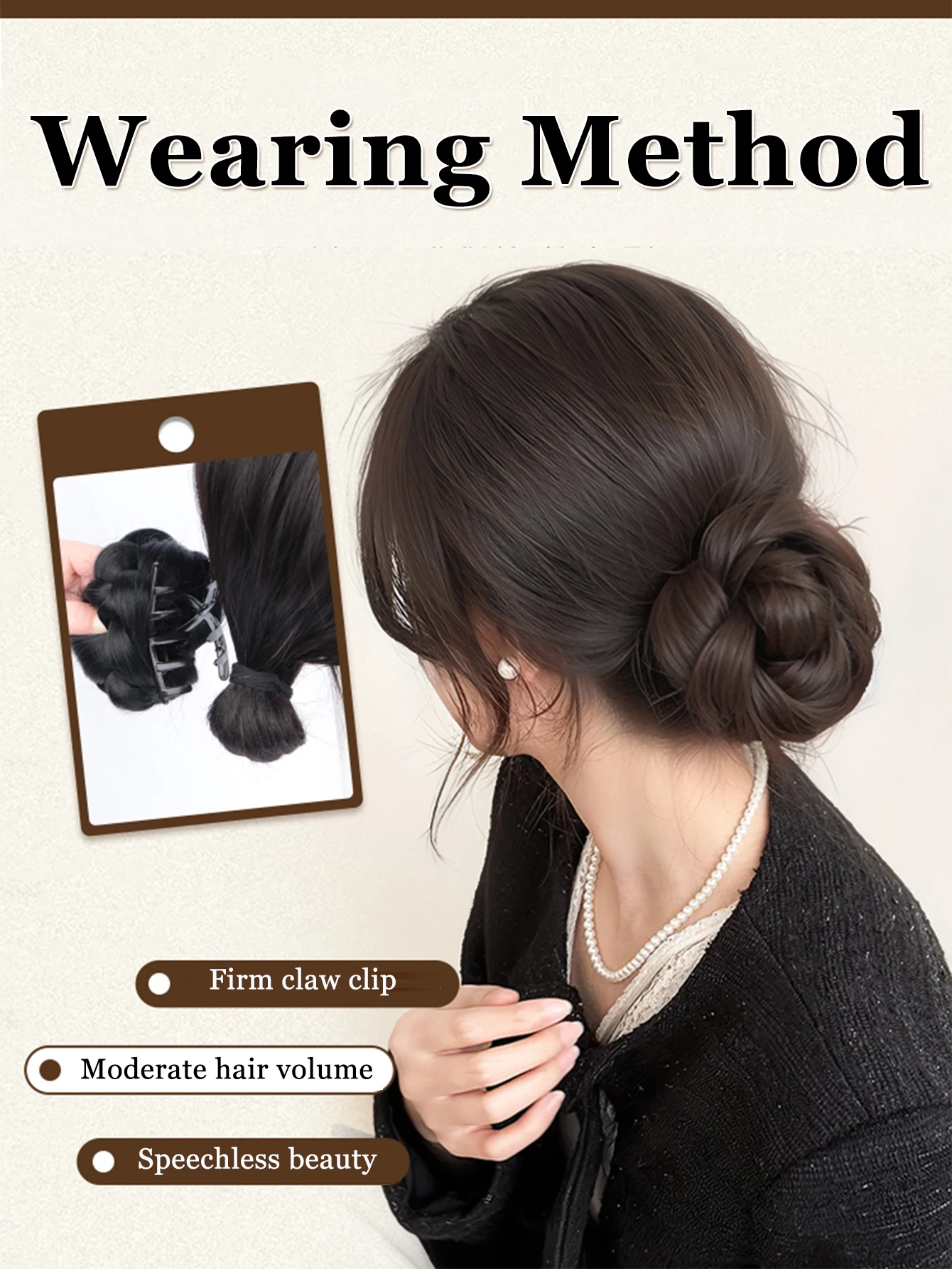 AOSIQUEEN Synthetic Half-tie Hair Bun Messy Meatball Head Hair Bun Low Claw  Chignon Wrap Around Hairtail Extension for Women - AliExpress, image size:1340x1785