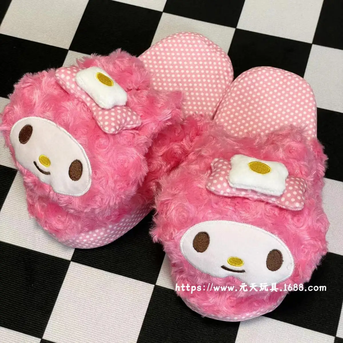 Kawaii Sanrio Hello Kitty My Melody Plush Slipper Home Winter Anti Cinnmoroll Slippers Anime Accessories Girls Birthday Gifts 2023 footwear luminous jelly summer children s led slipper girls slippers pvc non slip beach sandals kids home bathroom blue