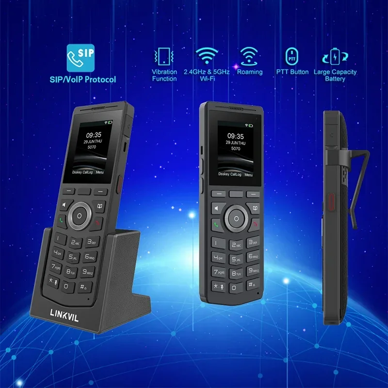 LINKVIL smart Wireless WiFi SIP VoIP Protocol Audio Handheld Phone for Office Home Hotels Portable mini landline phone
