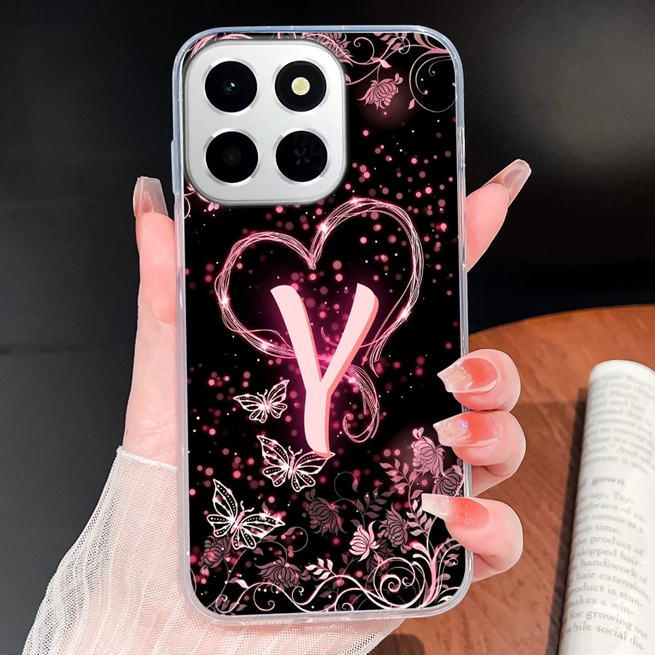 Pink Love Heart Soft TPU Silicone Transparent Phone Case Cover