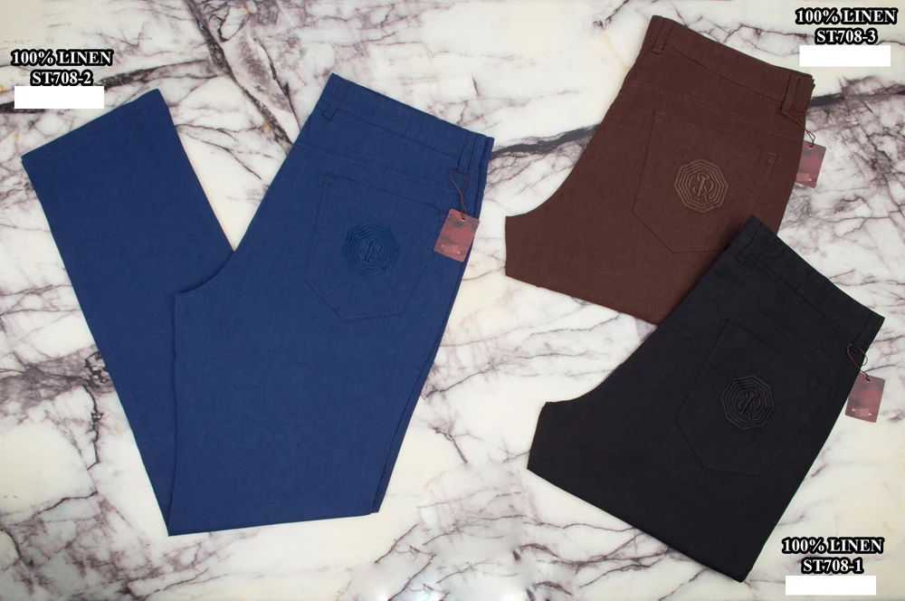 

BILLIONAIRE OECHSLI Pants thin Linen men 2023 spring summer New fashioncomfortab Straight casual big size 31-40 high quality