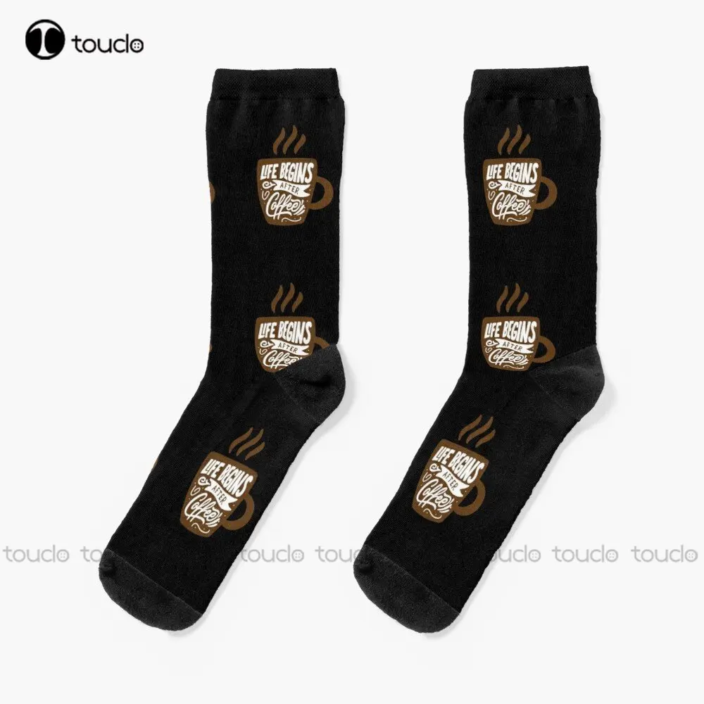 

Coffee - Brown Mug - Life Begins After Coffee Socks Slipper Socks Women Personalized Custom Unisex Adult Teen Youth Socks