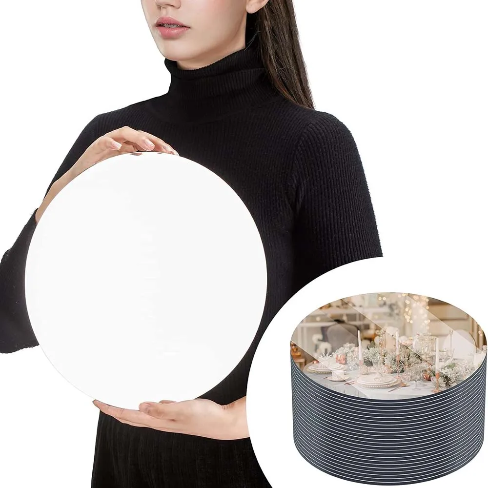 Wall Stickers Acrylic Wall Mirrors Round Acrylic Mirror Candle Plate Set Round Mirror Base Table Centerpiece