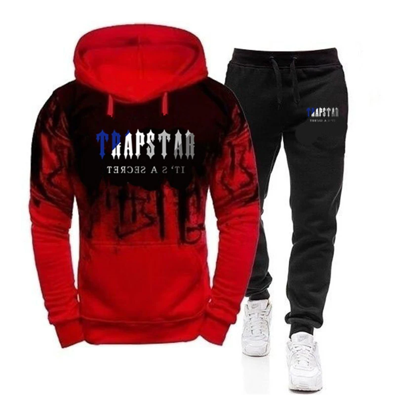 Trapstar London 2022 Men's New Long Sleeves Splicing Tracksuits Hoodies