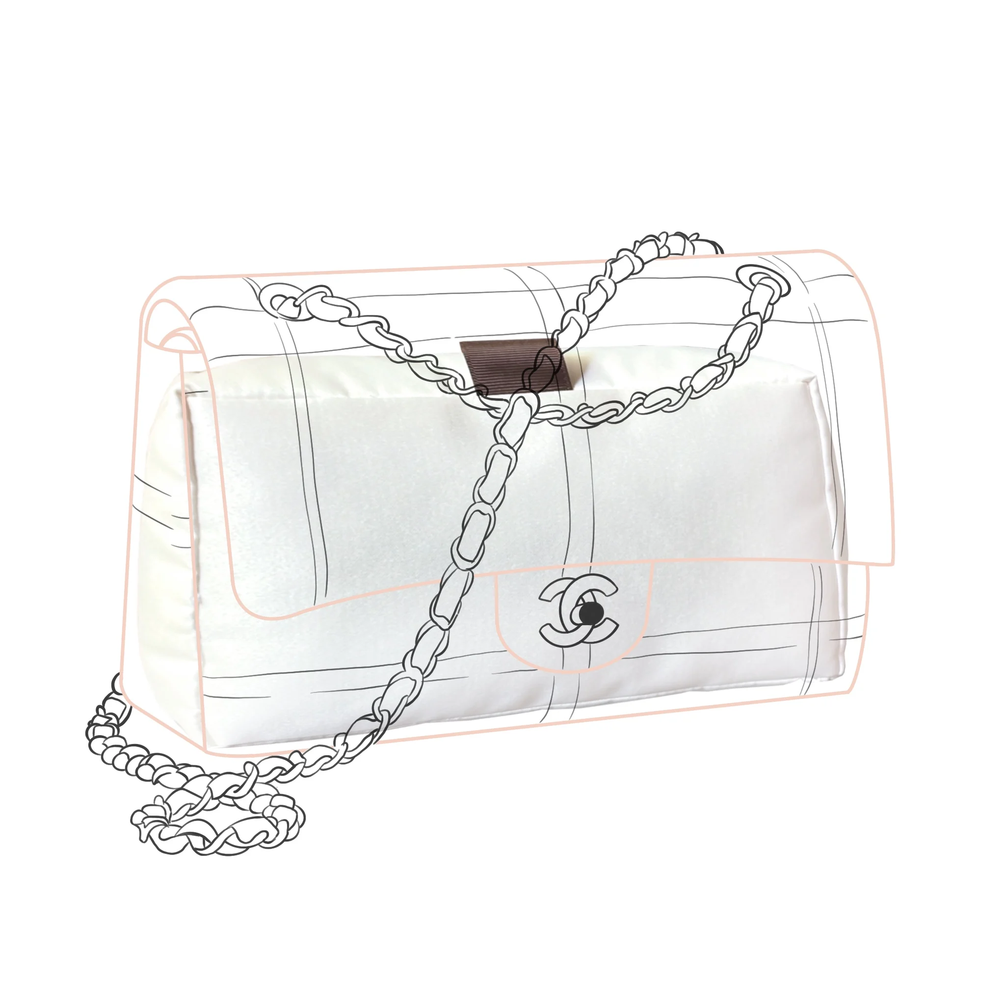 Se adapta a bolsos clásicos con solapa, almohada de almacenamiento, inserto de bolso de lujo, base moldeadora, moldeador de bolso gigante CF, relleno de bolso