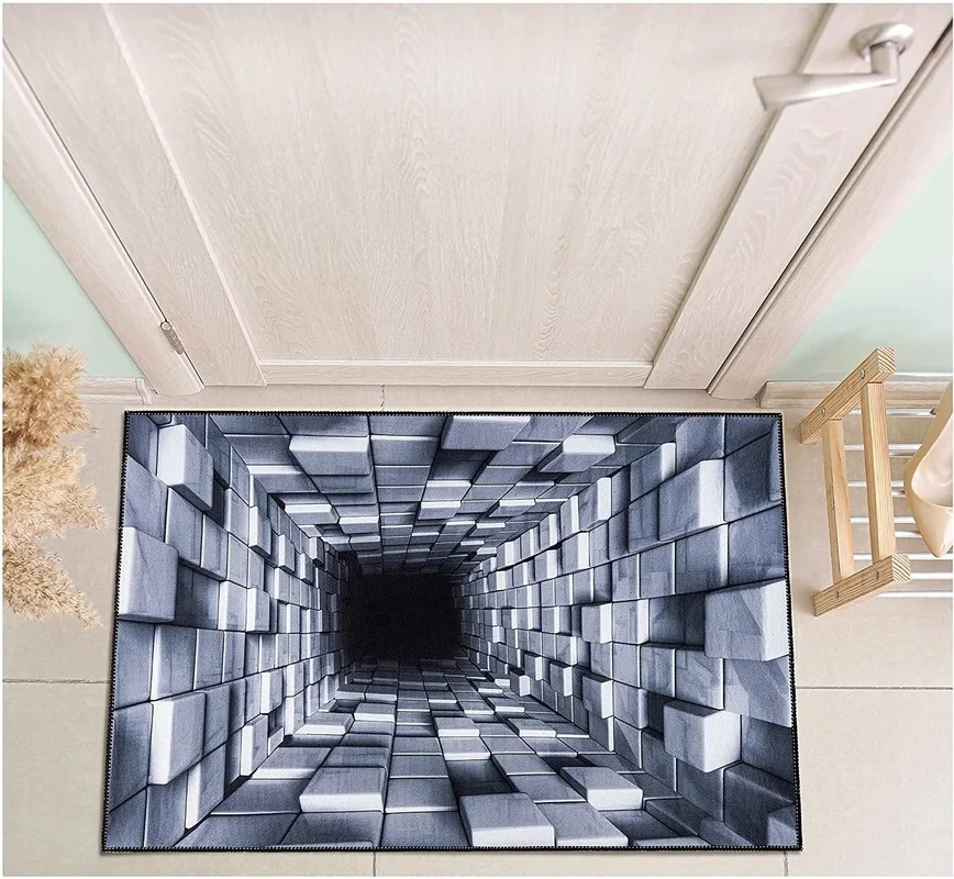 3D Optical Illusion Non-Slip Floor Mat for Home Entrance
