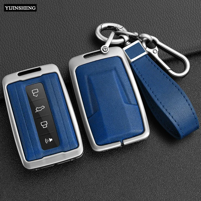 Zinc Alloy + Leather Car Key Case Full Cover For Great Wall GWM WEY TANK 300 500 Tank300 Tank500 Remote Key Protection Holder key case,key case cover,remote control case cover