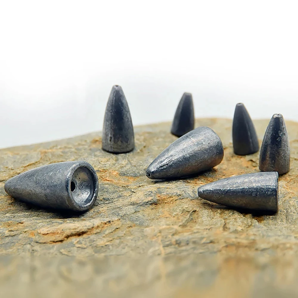 Premium Lead Sinker Fishing Weight Set - 10-Piece Bullet Weights