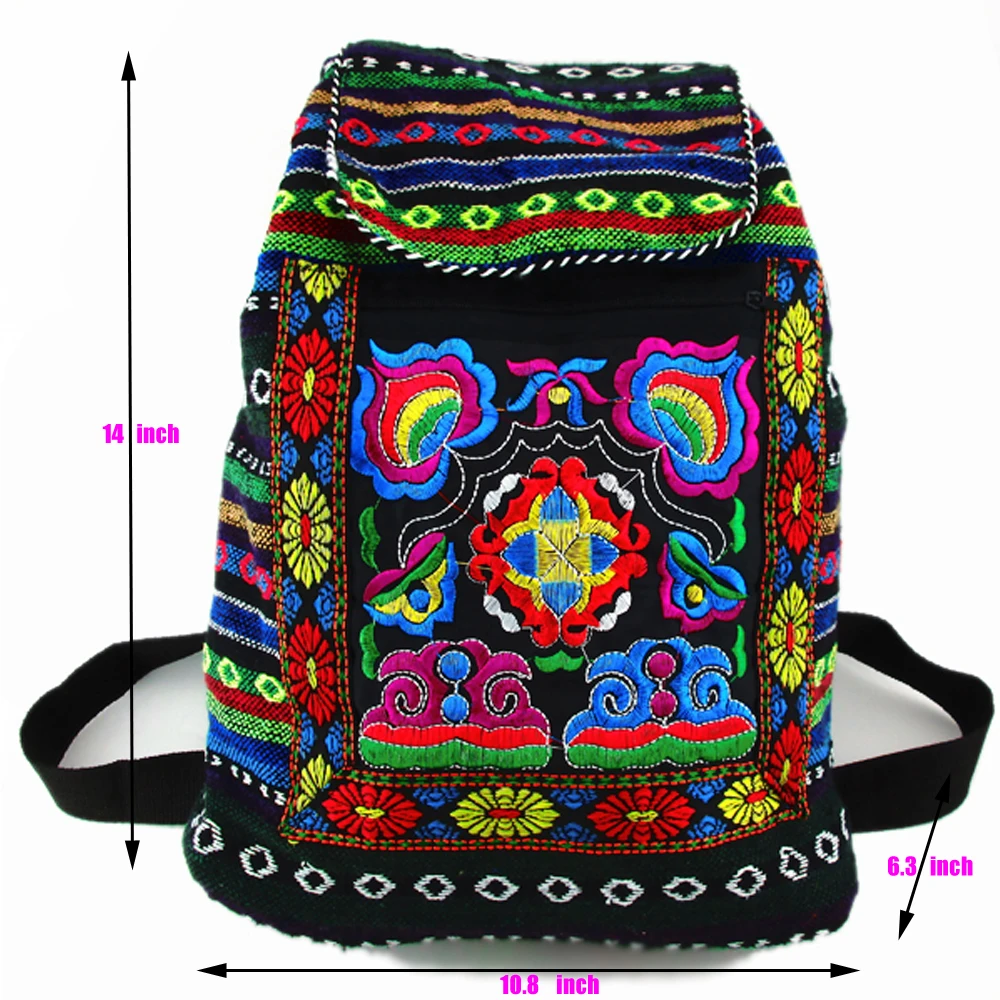Этнический винтажный рюкзак Hmong, тайский этнический рюкзак в стиле бохо, хиппи, Этническая сумка, рюкзак большого размера (art.: 786fc5112) - 786fc5112