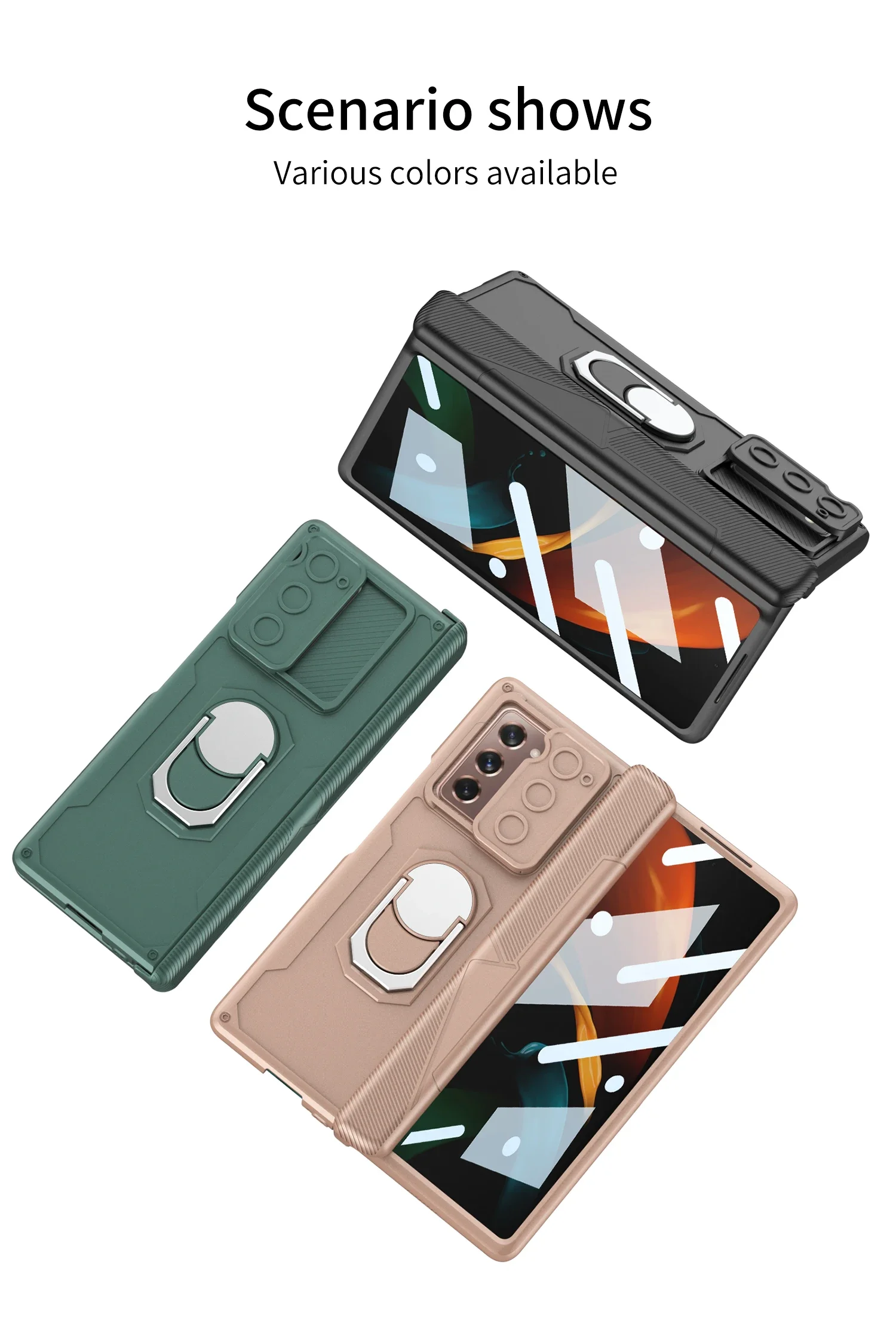 Magnetic Hinge Armor Plastic Case For Samsung Galaxy Z Fold 2 Outer Glass Protec