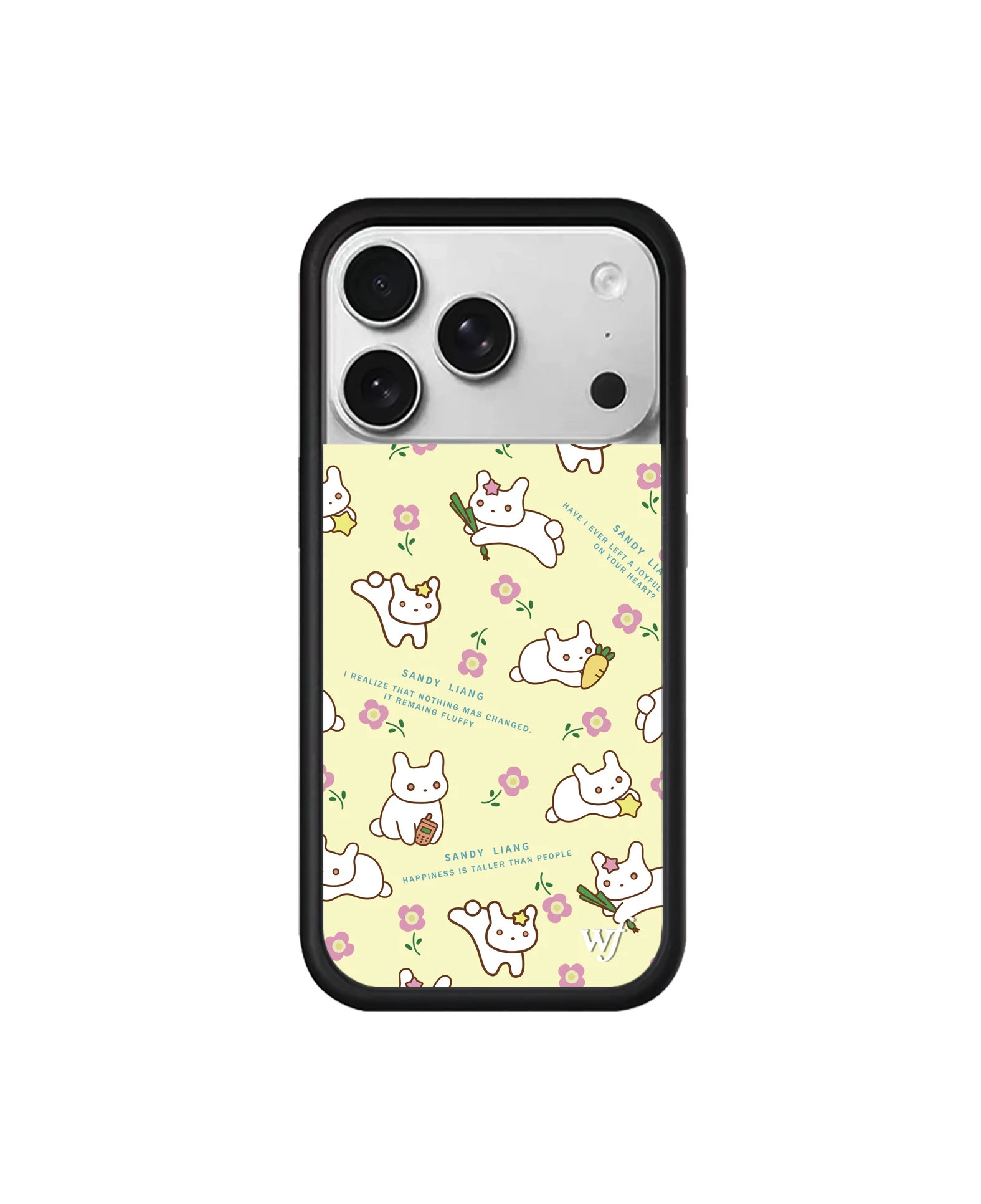 Enchanting 3D Wildflower Animal Phone Case with Cartoon Lips & Rabbit Design