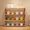 Desktop Shelf 4 Layer Home Decor Sundries Display Shelf Makeup Shelf Organizer Wooden Storage Rack for Dresser Dorm Bedroom 1